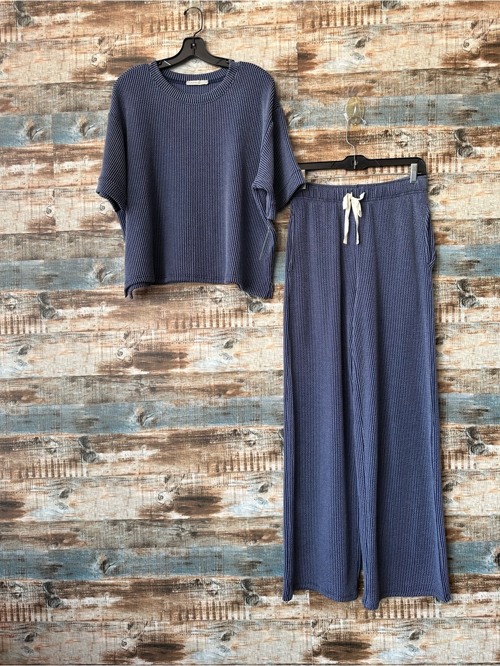 Zenana Ribbed Pant Set  Size Small